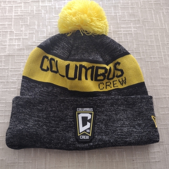 New Era Cap Men's MLS Columbus Crew Football Club Winter Knit Bobble Beanie Hat - Picture 4 of 6
